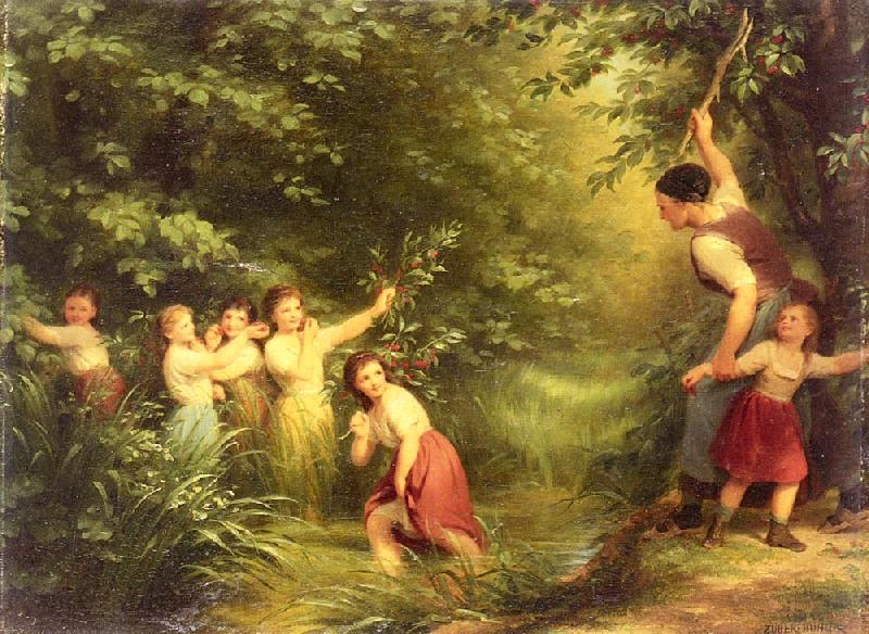 Fritz Zuber-Buhler The Cherry Thieves Spain oil painting art